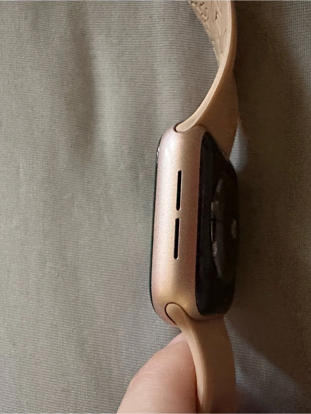 Apple Watch with Tan Floral-Embossed Leather Band